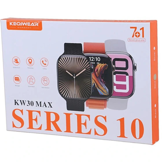 ساعت هوشمند اپل KW30 Max با ۷ بند سیلیکونی